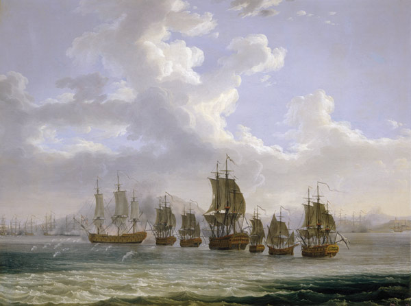 The Russian Fleet on the Hunt for Turkish Ships at the Bay of Egypt from Jacob Philipp Hackert