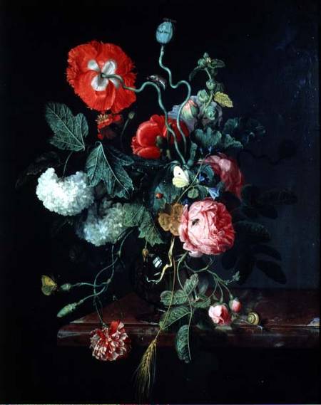 Flowers in a Glass Vase from Jacob van Walscapelle