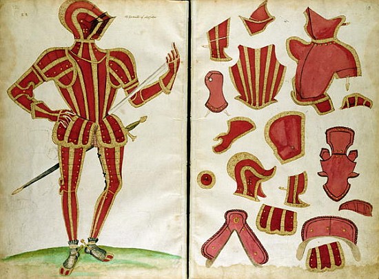 Suit of Armour for the Earl of Leicester from `An Elizabethan Armourer''s Album'' from Jacobe Halder