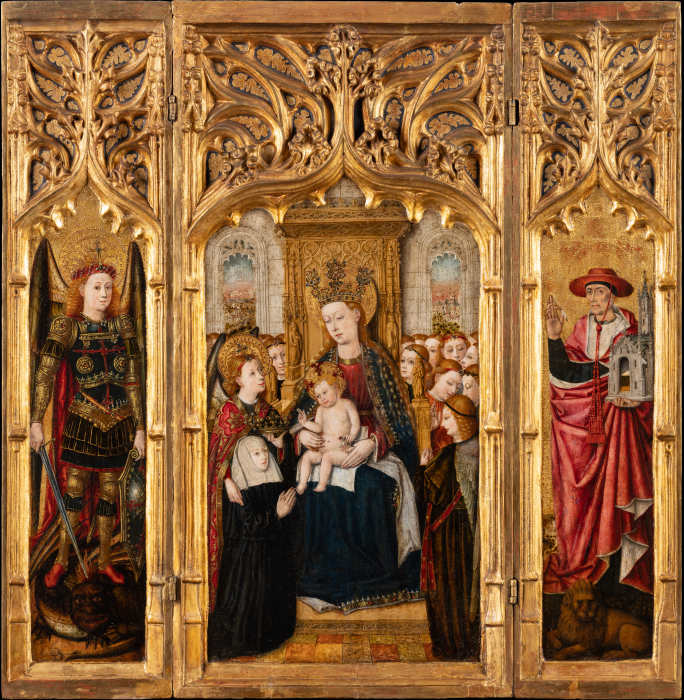Triptych with Virgin and Child Enthroned from Jacomart Baco