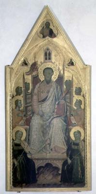 St. Bartholomew enthroned with Angels (tempera on panel) from Jacopo del Casentino