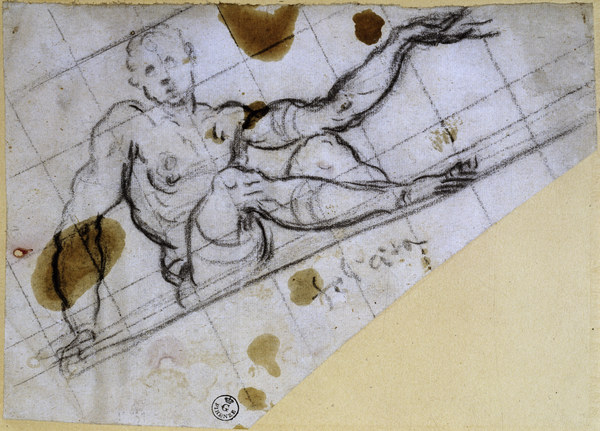 J.Tintoretto, Studie sitzender Mann from Jacopo Robusti Tintoretto
