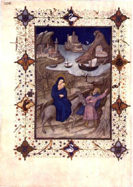 Hours of Notre Dame: Vespers, The Flight into Egypt, French from Jacquemart  de Hesdin