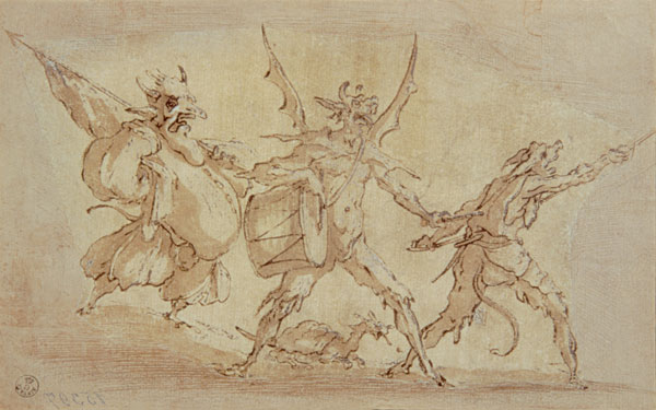 Devil Musketeers (pen & ink on paper) from Jacques Callot