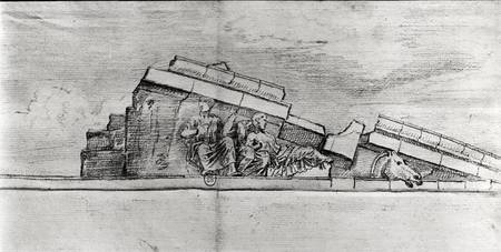 Study of the frieze from the west pediment of the Parthenon from Jacques Carrey
