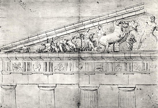 Study of a pediment from the Parthenon from Jacques Carrey