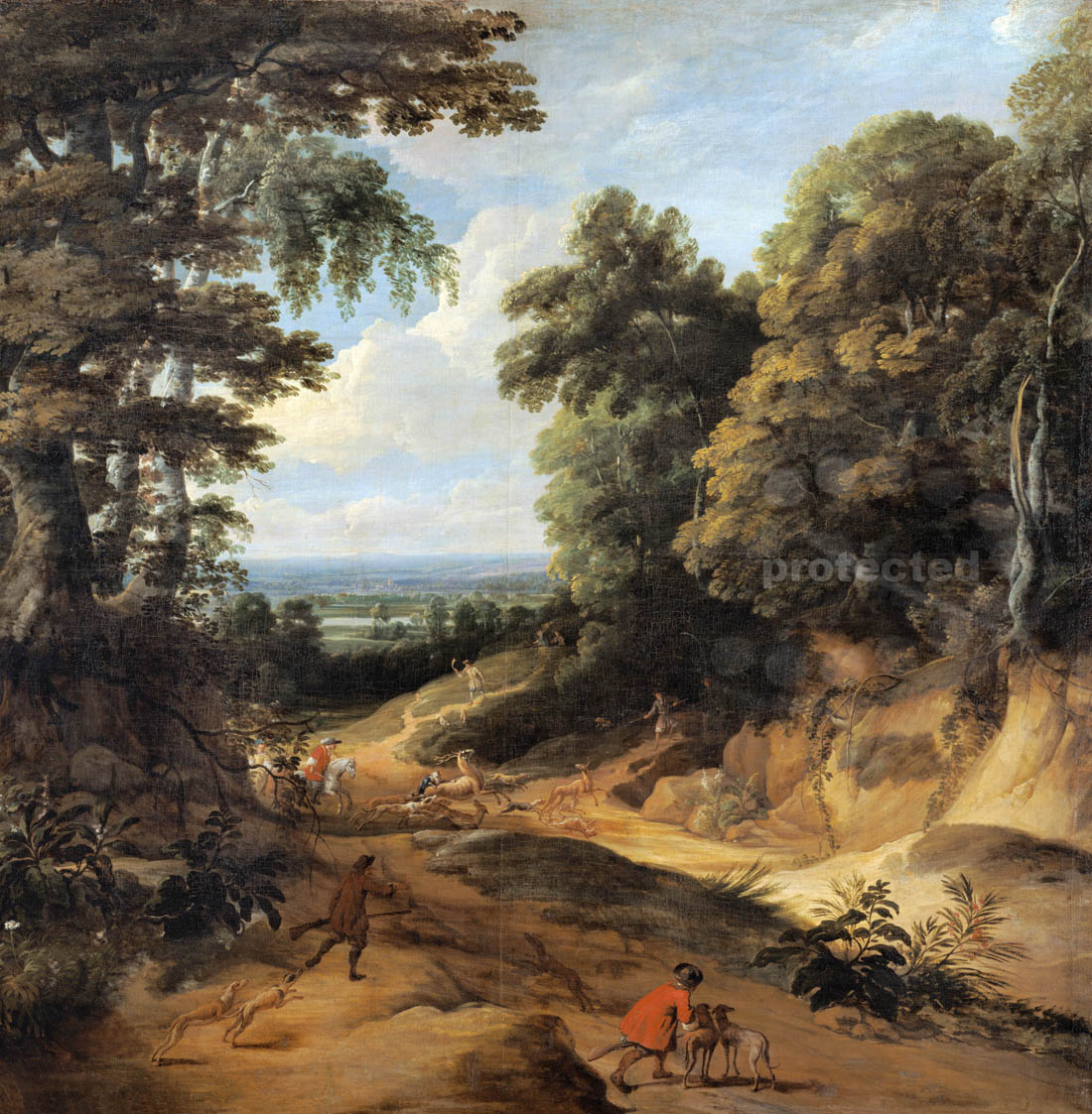 Landscape with tall trees from Jacques d'Arthois