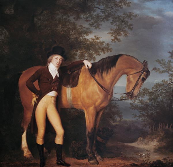Self-portrait with horse. from Jacques-Laurent Agasse