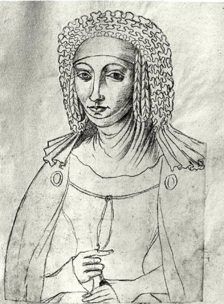 Ms.266 fol.53 Marguerite de France (1310-82), from 'Recueil d'Arras' from Jacques Le Boucq