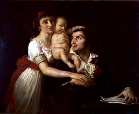 Camille Desmoulins (1760-94) his wife Lucile (1771-94) and their son Horace-Camille (1792-1825) from Jacques Louis David