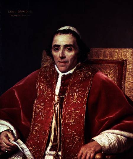 Portrait of Pope Pius VII (1742-1823) from Jacques Louis David