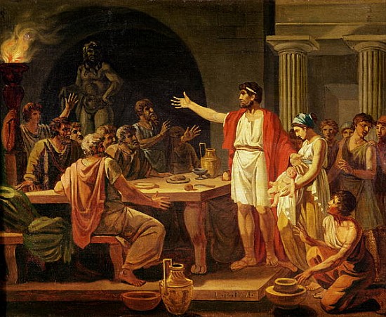Study for Lycurgus Showing the Ancients of Sparta their King from Jacques Louis David
