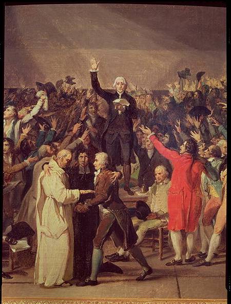 The Tennis Court Oath, 20th June 1789, detail of the group surrounding 