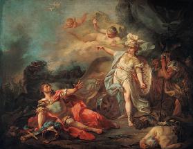 The fight between Minerva and Mars.