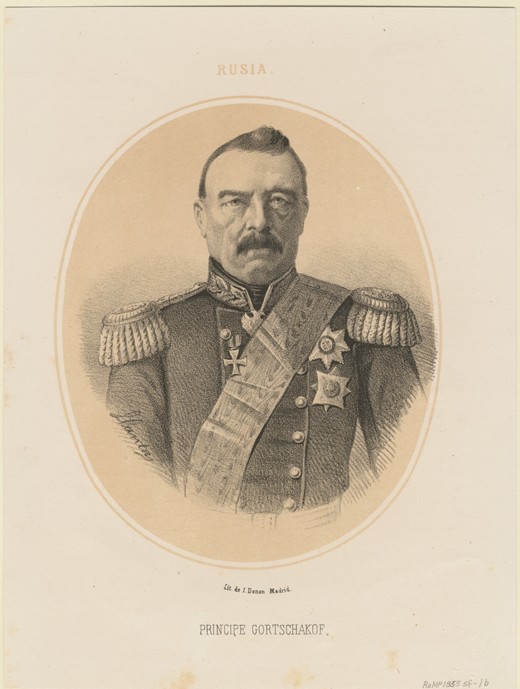 Portrait of Prince Mikhail Dmitrievich Gorchakov (1795-1861) from Jacques Francois Gauderique Llanta