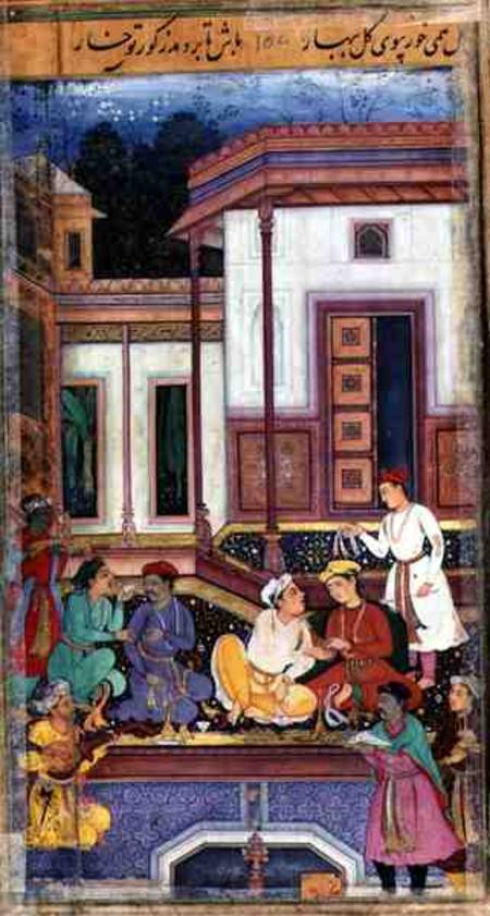 Young Prince Presiding Over a Drinking Party, from the manuscript of Hadiqat Al-Haqiqat (The Garden from Jaganath