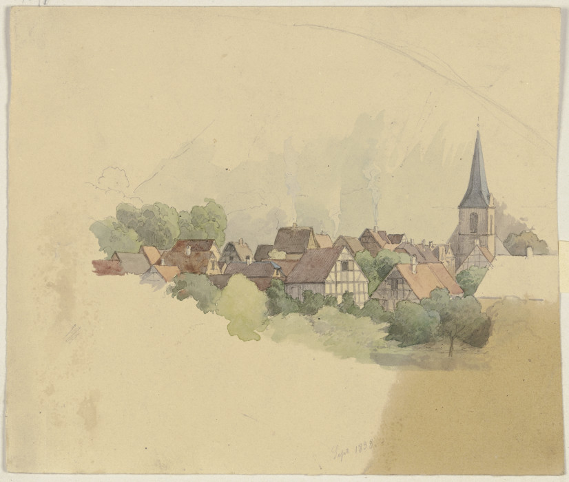 Village with church from Jakob Becker