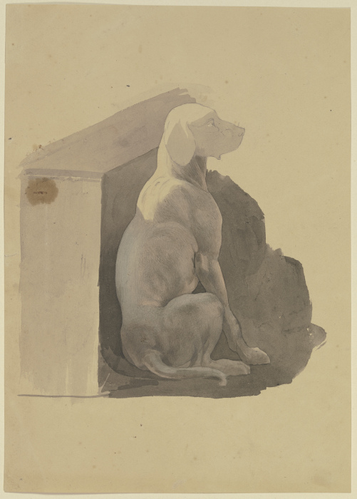 Dog in front of its hut from Jakob Becker