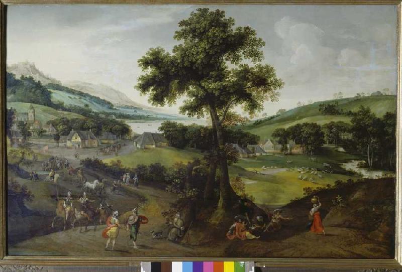 Landscape with staffage from Jakob Grimmer