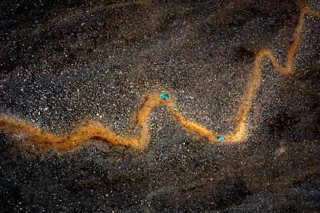 Stock Chart -- Aerial abstract of a hiking trail