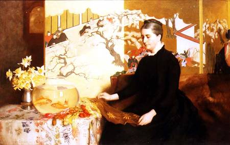 Lady With Japanese Screen and Goldfish (Portrait of the Artist's Mother) from James Cadenhead
