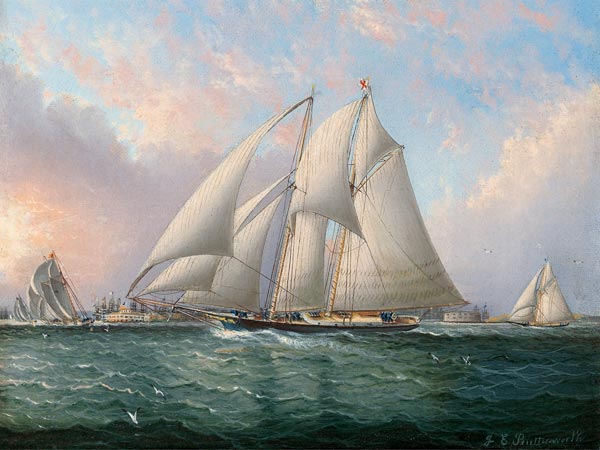 Regatta vor Governors Island, New York., 19. Jahrhundert from James E. Buttersworth