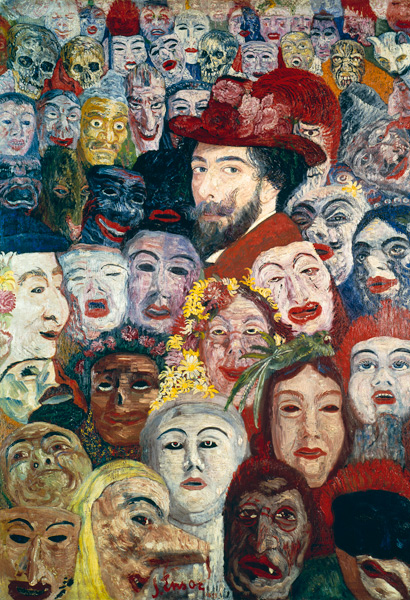 My Portrait Surrounded by Masks, 1899  (see also 170289 & 188976) from James Ensor