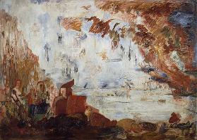 Temptation of St Anthony, by James Ensor (1860-1949), oil on canvas, 118x168 cm. Belgium, 19th centu