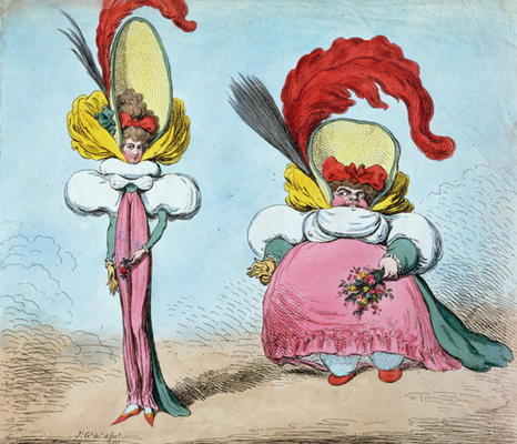 Following the Fashion: St. James's giving the Ton, a Soul without a Body, Cheapside aping the Mode, from James Gillray