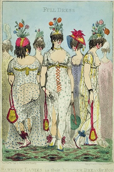 Parisian Ladies in Winter Dresses for 1800, 1799 (copper engraving & w/c) from James Gillray