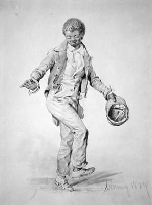 Negro boy dancing, 1839 (pencil on paper) from James Goodwin Clonney