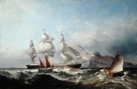 A Clipper Ship off the Mumbles Lighthouse, Swansea from James Harris of Swansea