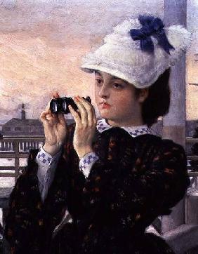 The Captain's Daughter, detail of the girl with her binoculars