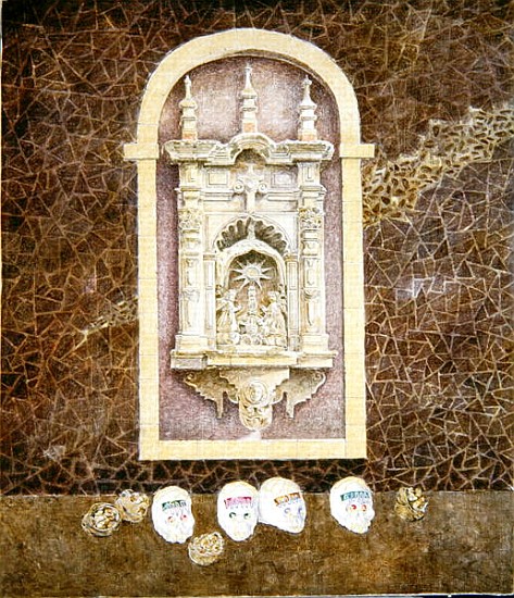 Niche with Sugar Skulls, 2003 (oil on canvas)  from  James  Reeve