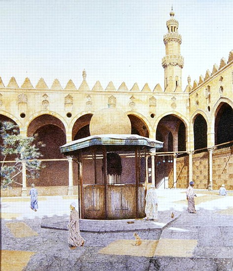 The Kiosk in the Courtyard of the al-Maridani Mosque, Cairo, 1986 (oil on canvas)  from  James  Reeve