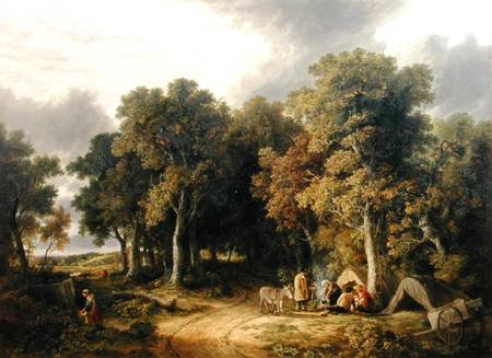 Encampment in a Wooded Landscape from James Stark