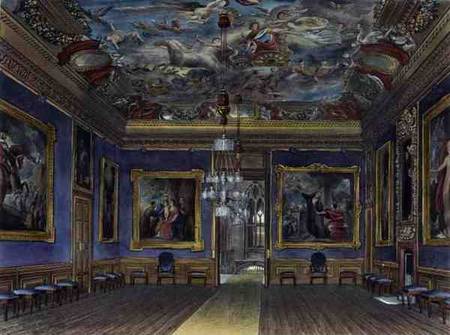 The King's Drawing Room, Windsor Castle, from 'Royal Residences', engraved by Thomas Sutherland (b.1 from James Stephanoff