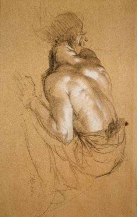 Crouching Man, study for 'The Triumph of Wellington' from James Ward