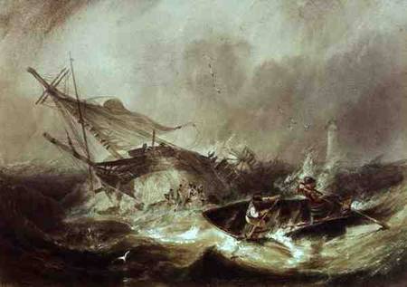 Rowing to rescue shipwrecked sailors off the Northumberland Coast from James Wilson Carmichael
