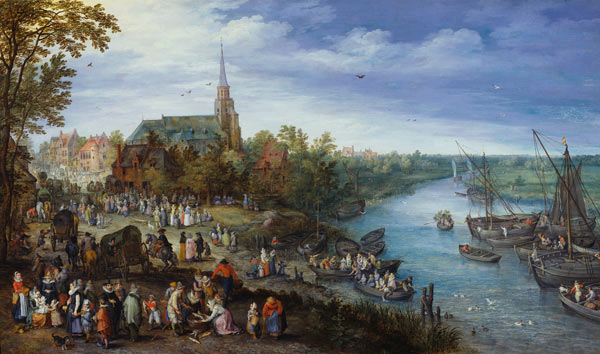 Village at the river from Jan Brueghel d. Ä.