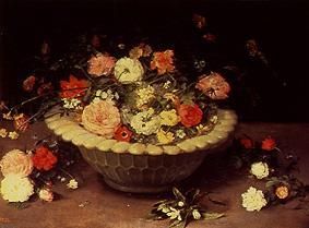 Flowers in a bowl from Jan Brueghel d. Ä.