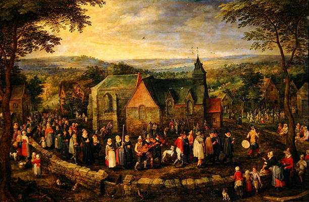 Country Life with a Wedding Scene (oil on canvas) from Jan Brueghel d. Ä.