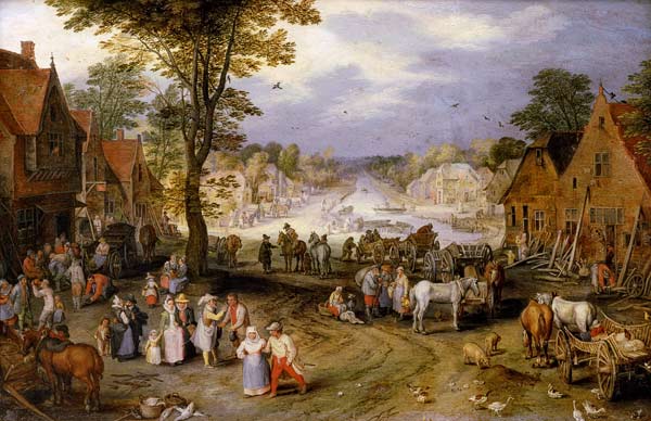 Village street with channel from Jan Brueghel d. Ä.
