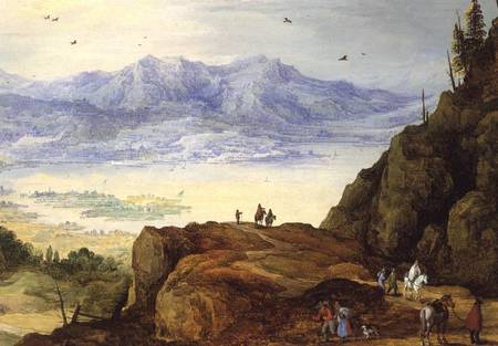 Extensive mountain landscape with a lake from Jan Brueghel d. Ä.