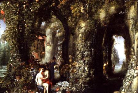 A Fantastic cave with Odysseus and Calypso from Jan Brueghel d. Ä.