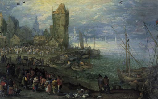 Fischmarkt am Meeresstrand from Jan Brueghel d. Ä.