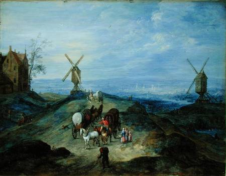 Landscape with Two Windmills from Jan Brueghel d. Ä.