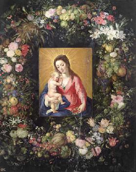 Garland of Fruit and Flowers with Virgin and Child