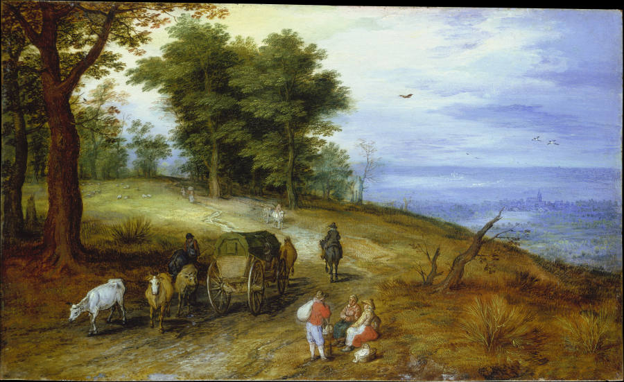 Wooded Landscape with Figures from Jan Brueghel d. Ä.