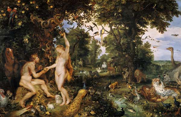 Adam and Eve in Paradise from Jan Brueghel d. J.